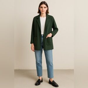 Thread & Supply Hunter Green Oversized Open Front Cardigan Sweater Women’s Small